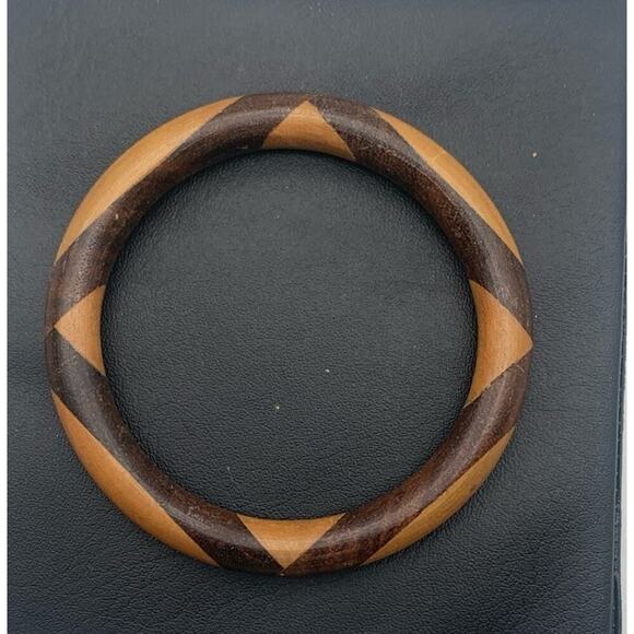 Handmade Wooden Bangle Bracelet Boho Beautiful Wood - Picture 1 of 4